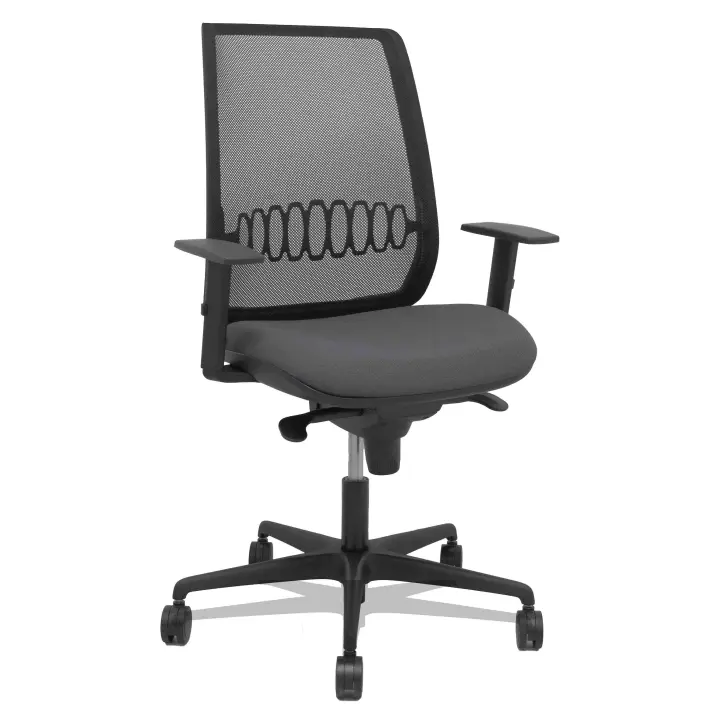 Silla Alares sincro malla negra bali gris oscuro brazo regulable - 1