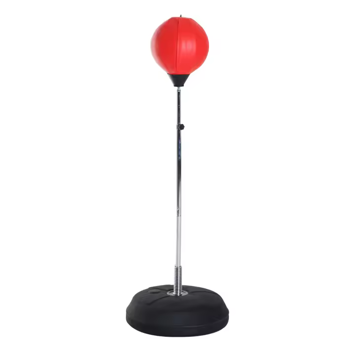 HOMCOM Saco de Boxeo de Pie Punching Ball con Altura Ajustable en 4 Niveles 126-144 cm Base Rellenable y Guantes de Boxeo para Adultos y Adolescentes - 1