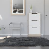 Meimon Zapatero 3 puertas champion cambria y blanco, Capacidad para 9-12 pares, diseño moderno y materiales resistentes, Medidas: 108 cm (alto) x 60 cm (ancho) x 17 cm (profundidad). - details 4