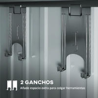Outsunny Caseta de Jardín 2 m² 195x122x181,5 cm Cobertizo Exterior Metálico con Base Puerta Corredera 2 Ventanas y Anti-UV para Almacenar Herramientas en Terraza Patio Gris Oscuro - details 3