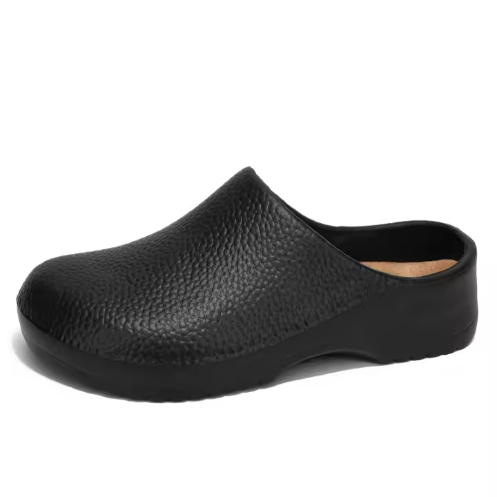 Zapatillas De Verano Para Hombre Con Capa De Dedo Antideslizantes Impermeables Cómodas Y Transpirables Sandalias Planas De Trabajo En Color Sólido Para Cocinero - 1
