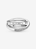 Pandora - Anillo de Triple Band con Pavé Cruzado-Plata de Lei - details 0