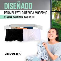 JUPPLIES Tendedero Pared Plegable Retractil - Tendederos Plegables de Pared para Interior o Exterior - Ahorra de Espacio con Diseño Compacto de 30 kg de Capacidad - details 0