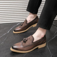 Zapatos De Liderazgo Elegante Para Hombre Casual Formal Slip-on Loafers De Cuero Tassel Para Noche Fiesta Boda Zapatos De Velada - details 20