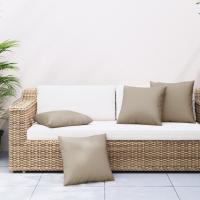 vidaXL Cojines de sofá 4 unidades tela gris 50x50 cm en color Taupé/Rojo/Azul real y más | acolchados duraderos para sofás de jardín terraza exterior - details 0