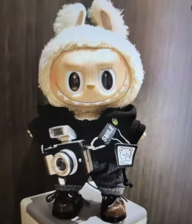 Muñeco De Peluche Mini Labubu De 17cm Con Sudadera Y Overoles Para Fans De Kpop Exo Accesorios De Ropa Para Muñecas Unisex - 1