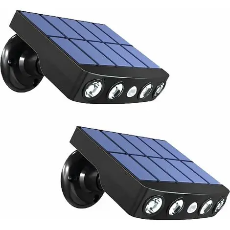 Lámpara solar al Aire Libre Iluminación solar Sensor de Movimiento Solar impermeable al Aire Libre 2 piezas Negro SSITO - 1