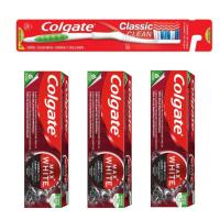COLGATE - Pasta de dientes, Max White Carbón Activo  3x75ml + Cepillo de regalo - details 0