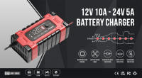 Cargador De Batería De Coche Automático 12V 10A 7 Etapas Rápida 6-180Ah Para AGM GEL WET Batería De Ácido Plomo Con Pantalla LCD - details 3
