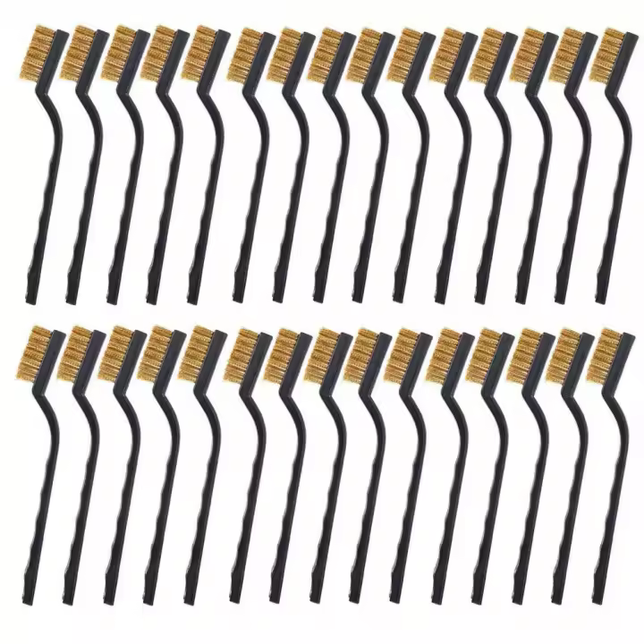 30PCS Cepillo De Hilo Mini Para Limpieza De Acero Inoxidable Con Mango Curvado Para Eliminar Escoria Y Rusticidad En Soldadura - 1