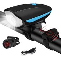 Lámpara De Bicicleta Con Bocina Recargable Por USB Luz Frontal Para Ciclismo Y Scooter Electrónico ABS Impermeable IPX6 Con Función De Sensor Inteligente - details 6