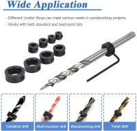Juego De Anillos De Profundidad Para Broca Ajustable Con Llave Allen Herramienta De Carpintería Juego De 9 Piezas - details 13