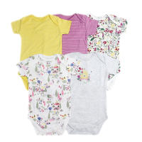 Nueva ropa de verano para bebés y niños pequeños, mono de pedo cruzado triangular de colores mixtos, ropa para gatear para bebés, conjunto de cinco piezas - details 17