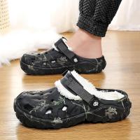 Zapatillas De Invierno Para Hombre Confortables Y Cálidas De Peluche Suave Zapatos De Casa EVA Sandalias Casuales Exteriores Clogs De Tela De Algodón - details 12