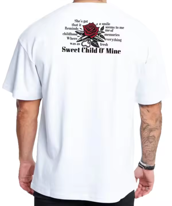 Camiseta Oversize algodón 100% - SWEET - blanca Rx Heavy Camiseta hombre algodón - 1