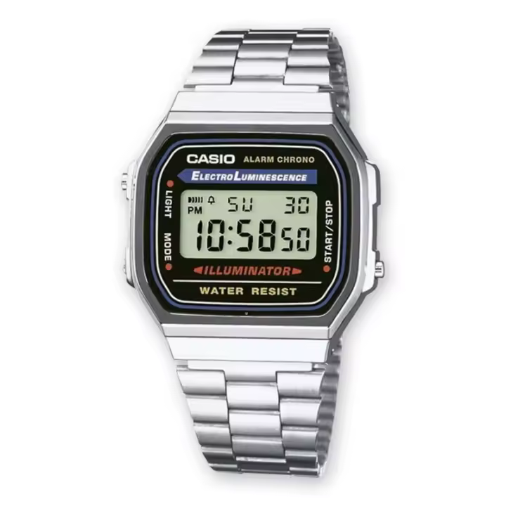Casio A168WA-1YES Reloj Unisex Digital Acero Inoxidable Plateado - 1