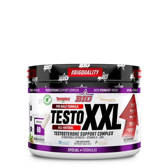 Big TESTO XXL 60 Cápsulas para la Salud Masculina con Extractos de Tribulus, Maca, Ashwagandha, Fenogreco, Vitamina D, Zinc y Pimienta Negra - 1
