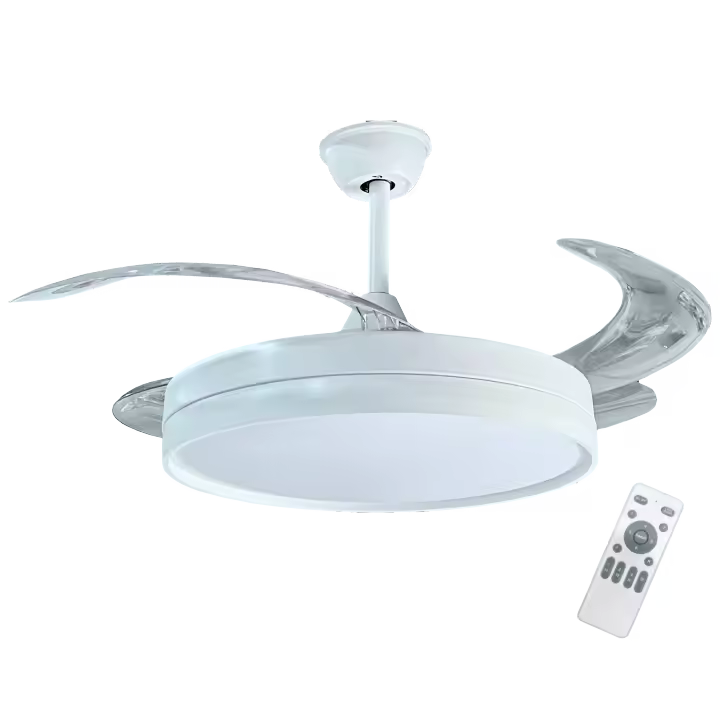 VIVID TORRAL BY  FILUX VENTILADOR DE TECHO BLANCO LED 4 ASPAS RETRACTILES LUZ CCT MOTOR DC SILENCIOSO CONTROL REMOTO FILUX 6 VELOCIDADES 3 TONOS DE LUZ - 1