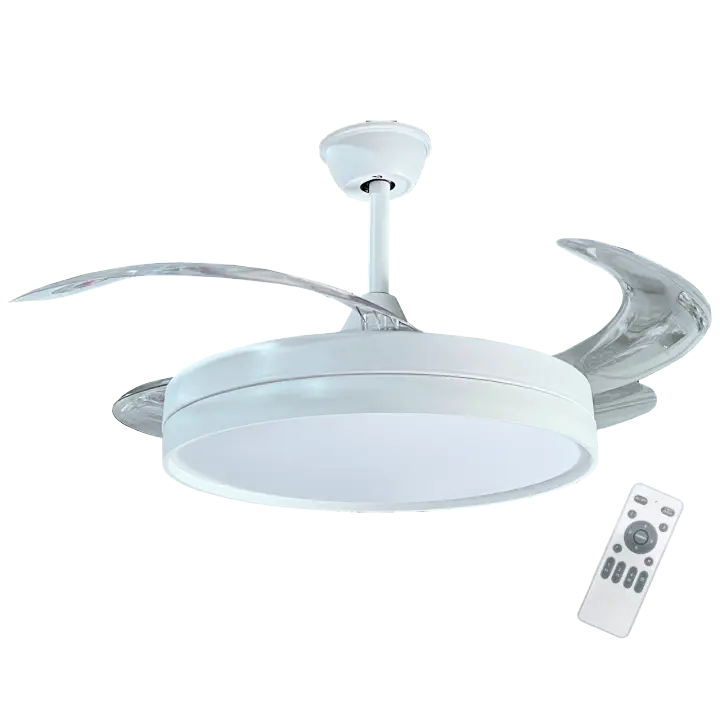 VIVID TORRAL BY  FILUX VENTILADOR DE TECHO BLANCO LED 4 ASPAS RETRACTILES LUZ CCT MOTOR DC SILENCIOSO CONTROL REMOTO FILUX 6 VELOCIDADES 3 TONOS DE LUZ - 1