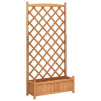 vidaXL Jardinera con enrejado madera maciza de abeto Color Marrón,  Gris,  Negro y mas - details 1
