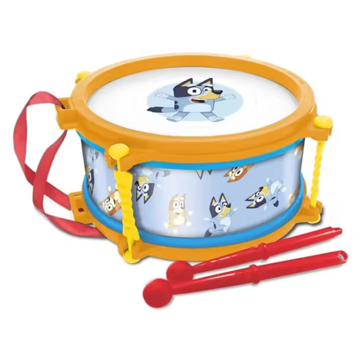 Tambor infantil con estuche Bluey y Bingo multicolor Claudio Reig 2441 - 1