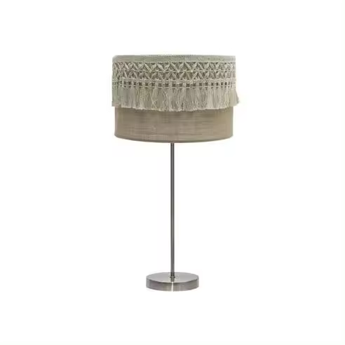 FABRILAMP Lámpara de Mesa Sobremesa Grande Ekaterina 1xe27 Cuero/Saco 63x30x30 Cm - Elegante Diseño - 1