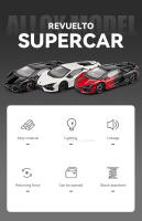 Coche De Acción a Escala 1:24 Revuelto De Aleación De Latón Con Luz Y Sonido Puertas Abiertas Coche Deportivo Para Colección Y Regalos Para Niños - details 1
