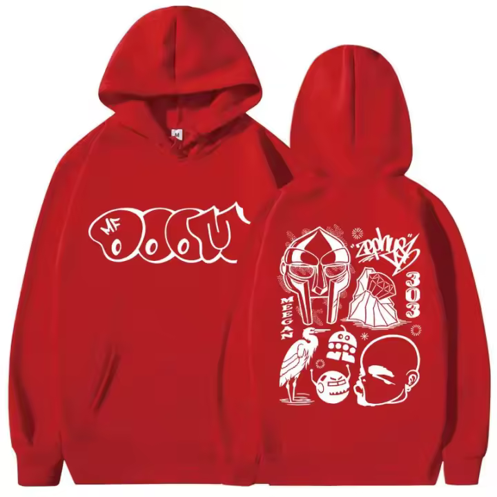  Sudadera De Capucha Imprimida De Metal Cara Para Hombre Y Mujer Estilo Hip Hop Casual Cuello Alto Acrílico Y Algodón Oversized Para Todas Las Estaciones - 1