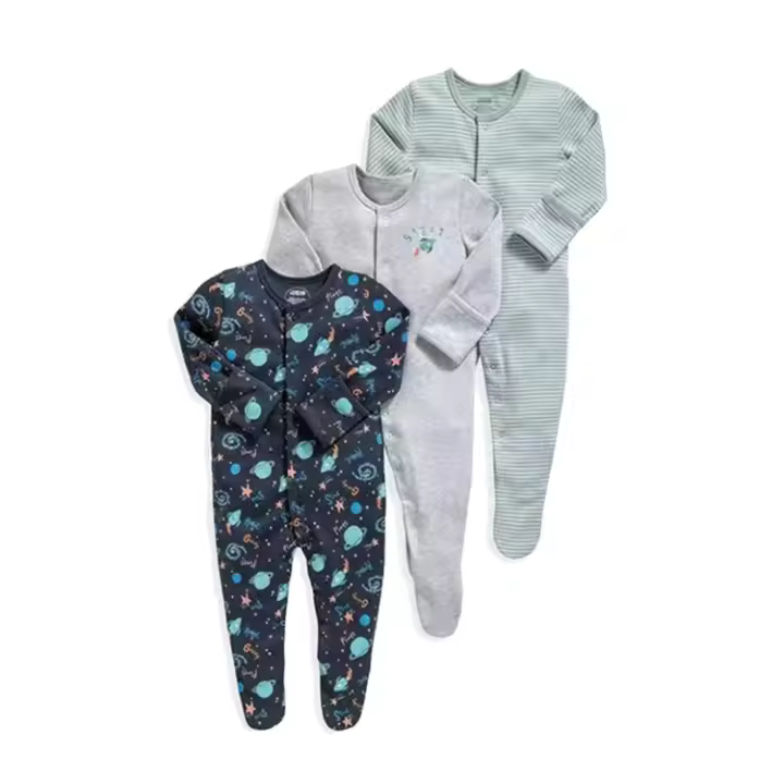 MOV Ropa para niños, mono de bebé de primavera y otoño, ropa de gateo de manga larga que cubre los pies, pijamas, caja de regalo para bebé recién nacido - 1