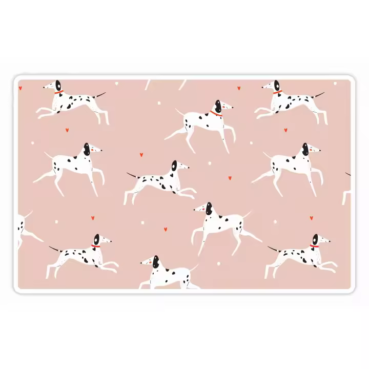 VINILIKO, Alfombra de vinilo mascotas , Dálmatas rosa 48x75 cm - 1