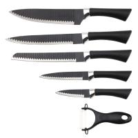 Cuchillos cocina de acero inoxidable set de 5 mas pelador  Elite, mango ergonómico con agarre antideslizante - details 0