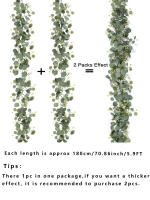 2pcs Vinatera De Eucalipto Artificial Textura Real Planta Verde Falsa Colgante Para Decoración De Bodas Jardín Casa Fiestas Pared - details 3