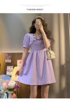 Vestido Vintage Bordado YUQI Para Mujer Verano 2024 Cierre De Cremallera Estilo Hepburn Retro Elegante Mini Con Cinturón Y Bow - details 5