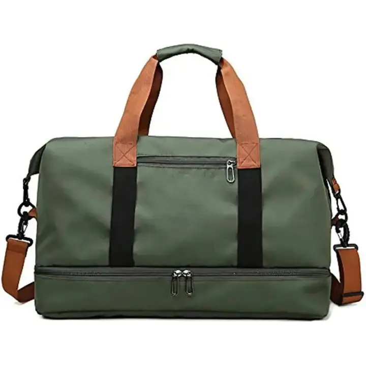 Bolsas deportivas y bolsas de viaje para hombres y mujeres, con zapatos y compartimentos húmedos, bolsas de viaje de gran capacidad, bolsas de fitness ligeras e impermeables, tela Oxford de alta densidad para viajes - 1