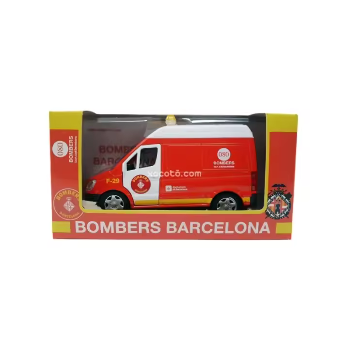 Furgoneta bombers BCN Metálico - Maqueta de vehíclo en miniatura, metálico, puertas abatibles - Escala 1:35 - xocoto - 1