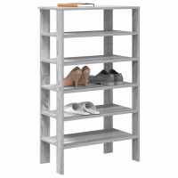 vidaXL Mueble zapatero madera contrachapada 61x32x105 cm en color Negro/Gris hormigón/Roble artisan y más | almacenamiento funcional diseño moderno para baño dormitorio sala - details 5