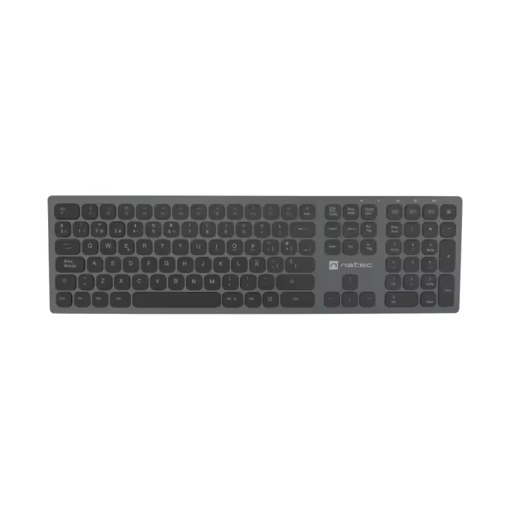 TECLADO WIRELESS NATEC DOLPHIN SLIM SWITCH X-SCISSOR BT5.0 BT3.0 2.4GHz ALUMINIO - 1