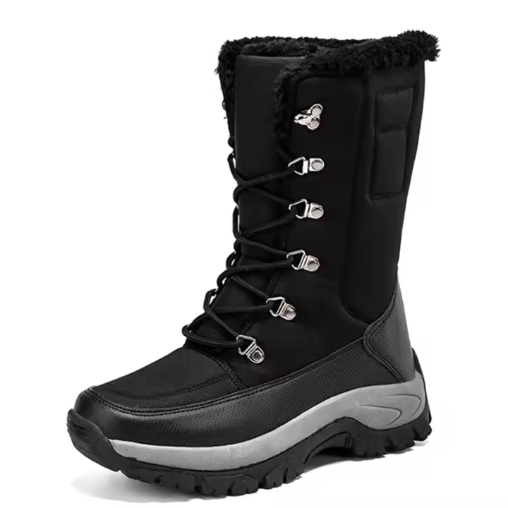 Snow Boots Women Flat Boots For Women Lace-Up Shoes Woman Fashion Platform Ankle Boots Fur Chunky Botas Mujer Winter Shoes Women - 1