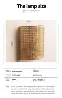 Lámpara De Pared De Rotura En Madera Tecido Para Sala De Estar Dormitorio Iluminación LED Tradicional Montaje En Pared - details 3