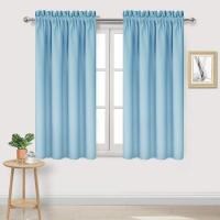 Cortinas De Bloqueo De Luz Para Dormitorio Cortinas Térmicas Aisladas Para Sala De Estar Oficina Color Sólido Cortinas Cortas Verde - details 10