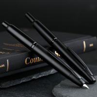 MAJOHN A1 Pluma Fuente Retráctil De Metálico Negro Mate Con Nib EF 0.4mm Para Estudiantes Y Regalos Incluye Convertidor - details 2