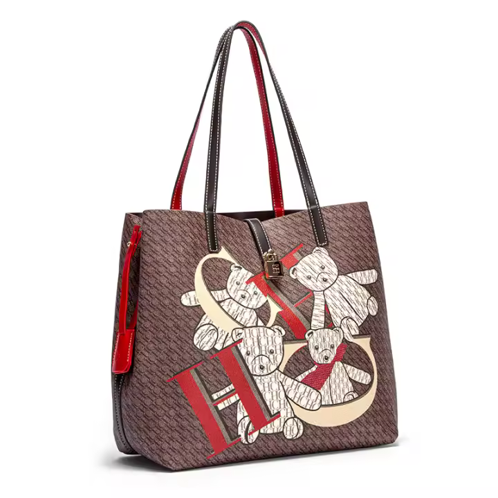 Bolso De Hombro Para Mujer Con Gran Capacidad Y Patrón Animal Bolso Multifuncional De Moda Clásica Bolsa De Compras Con Cierre De Cremallera Y Hebilla - 1