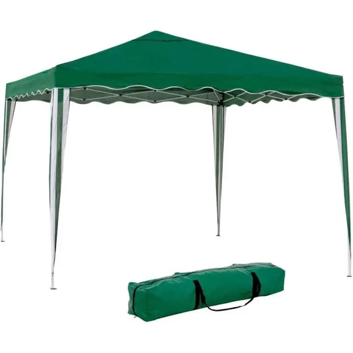Carpa de jardín plegable 3 x 3 m  con bolsa | Pérgola / cenador plegable para jardín | Sólida estructura de acero - 1