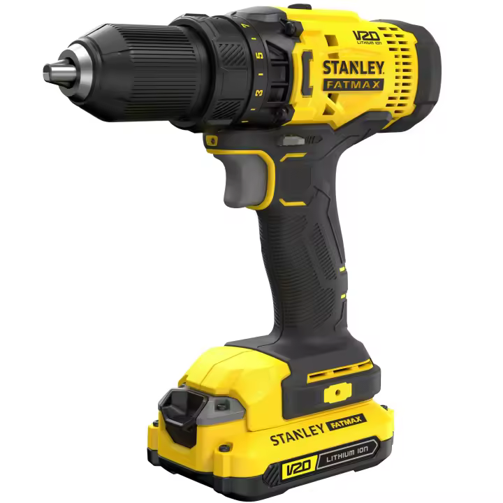 Stanley Taladro Atornillador V20 18V 50Nm con 2 baterías Li-Ion 1,5Ah - 1