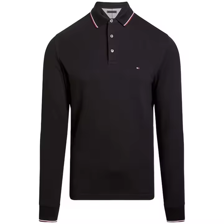 Polo de Manga Corta Tommy Hilfiger  para hombre en color negro - 1