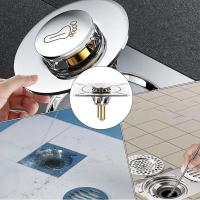 Desagüe De Piso De Ducha Cuadrado Tapa Pop up Para Baño Y Fregadero Diseño De Pedal Cepillo Para Capturar Pelos Para El Hogar - details 2