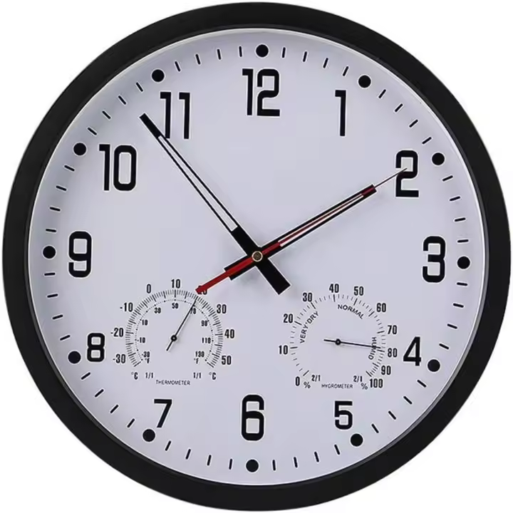 Reloj de jardín impermeable, temperatura silenciosa precisa, humedad, 40cm - 1