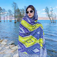Bufanda De Playa Bohemia Para Mujer Pashmina Floral Estilo Fashion Verano Hijab Envoltura Echarpe Decorativa Polyester Sin Costuras - details 25