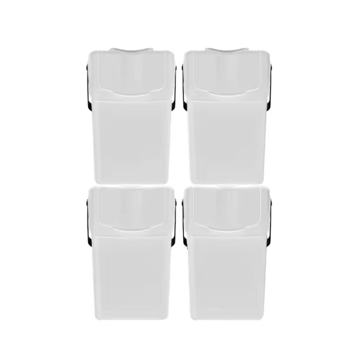 Set de 4 cubos de basura KEDEN SORTIBOX para reciclado, blanco roto, volumen 4x25L - 1