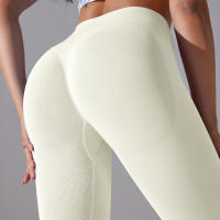 Leggings De Yoga Para Mujer Cintura Alta Levantamiento De Caderas Gimnasio Sin Costuras Pantalones De Deporte Fitness Running - details 61